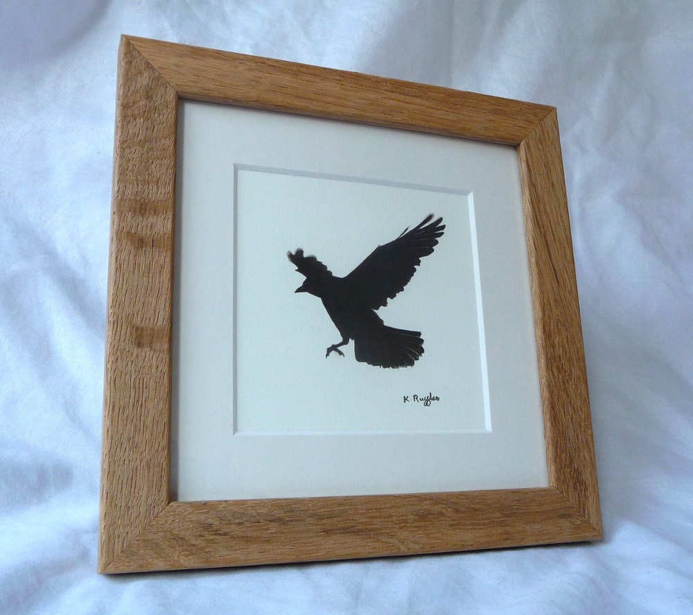 Jackdaw original charcoal sketch, crow series