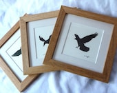 Crows original charcoal sketches set of three