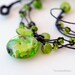 Glass Bead Necklace Peridot Green