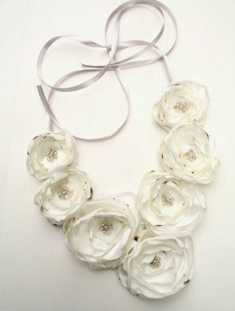 Winter White Wedding Statement Necklace: Made to Order