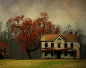 farmhouse photograph office decor rustic farm photography landscape photo 8x12 rust burnt sienna "Keep Farming Until Its all Gone"