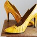 Vintage 1980s Mustard Yellow Wild Pair snakeskin pumps