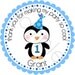 Winter ONEderland Birthday Penguin Personalized Stickers - Party Favor Labels, Address Labels, Baby Shower - Choice of Size and Colors