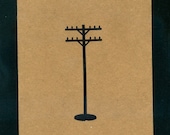 Telephone Pole set of 4 cards electrical lines silhouette