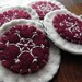 Christmas Ornaments- Burgundy and white Snowflake
