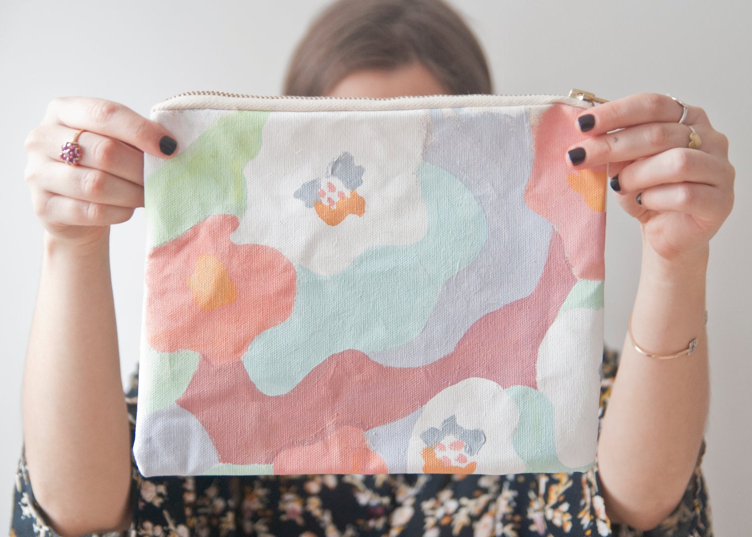 Painted Canvas Clutch