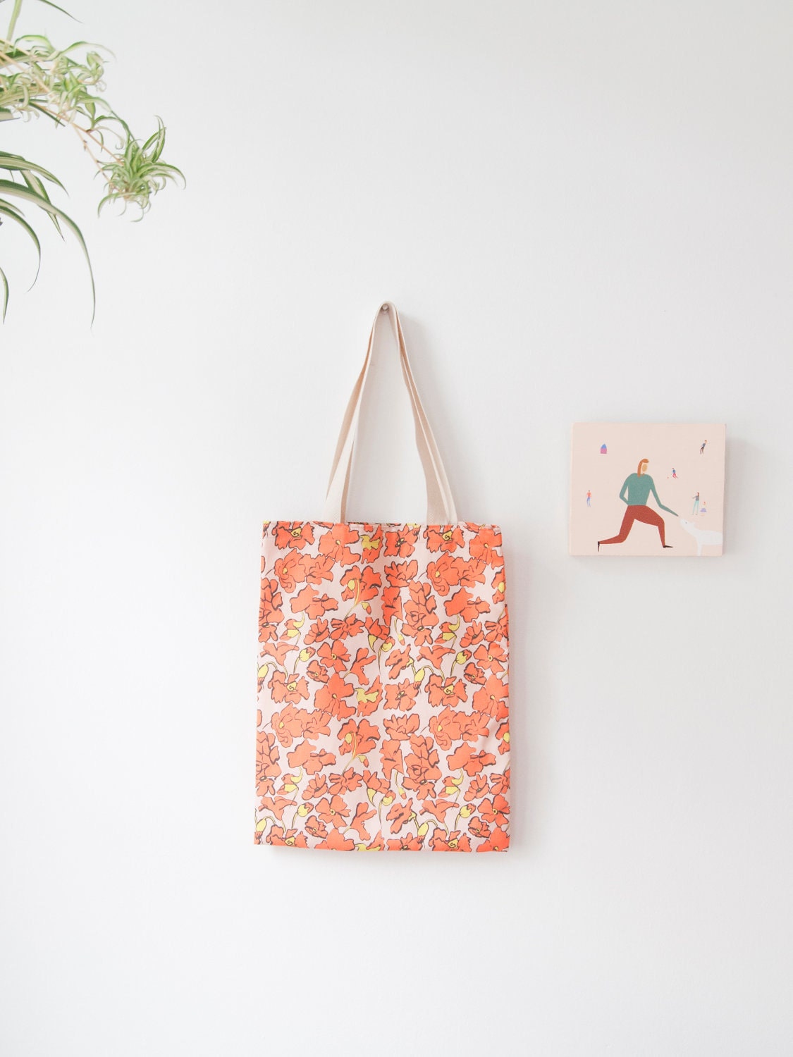 Red Floral Tote