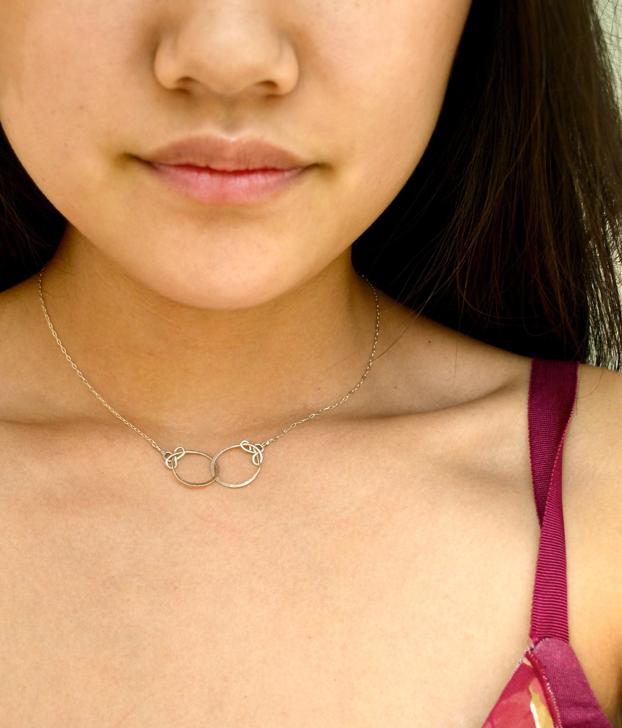 Just Peachy Necklace Interlocking Circles Sterling silver