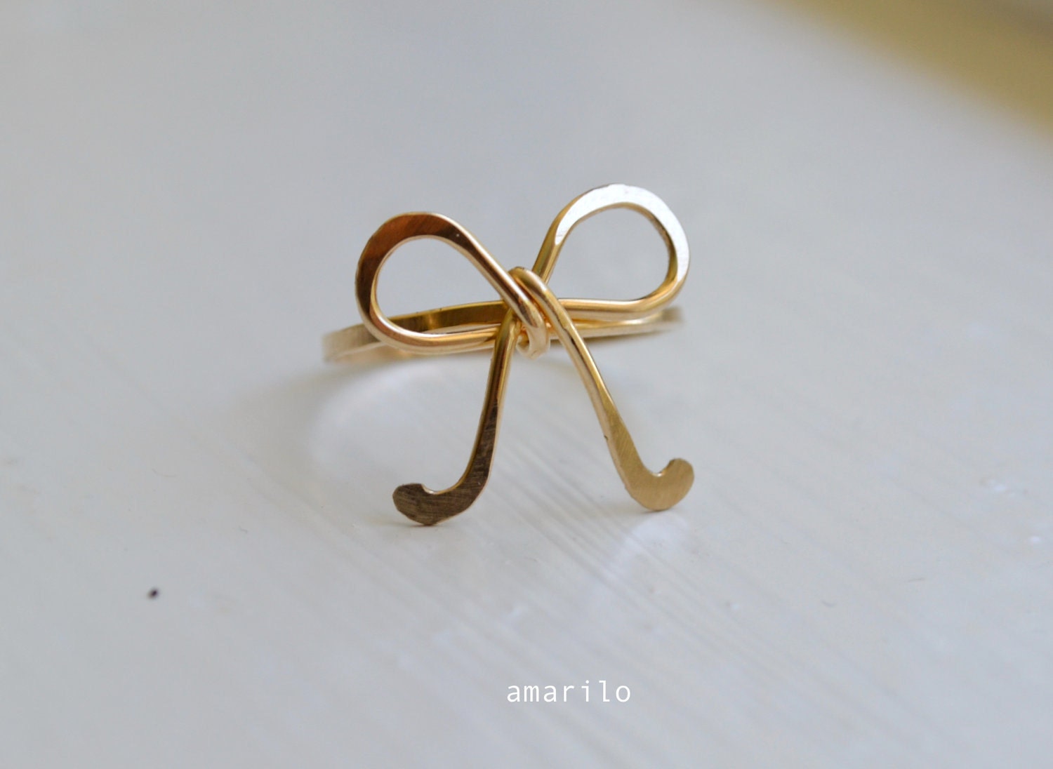 Little Bow Ring Sterling Silver or GF You Choose
