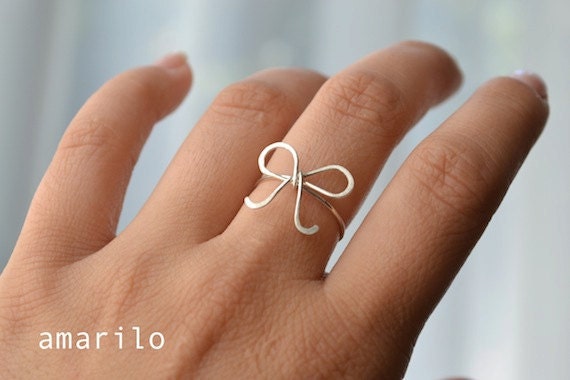 Little Bow Ring Sterling Silver or GF You Choose
