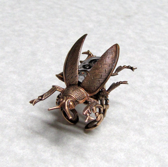 Steampunk Beetle ' with Gears Revealed '
