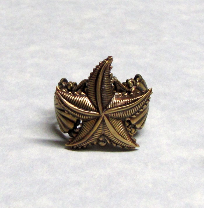 Ocean Star Fish Shell Ring
