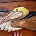 Flying Pelican sculpture 4 foot chainsaw wood carving sea bird wildlife beach wall mount woodworking home decor indoor/ outdoor collectible