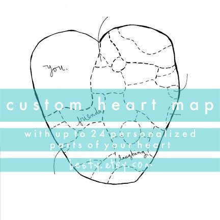 unique heartfelt Dad/Grad gift - custom heart map art print - 8 x 10"
