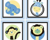Set of 4 (Animal Park) Wood Plaques So Cute