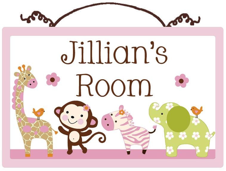 Personalized (Jungle Jill Animals) Wood Sign/Plaque So Cute