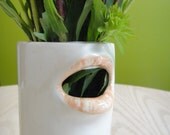 Quirky ceramic cylinder mouth vase