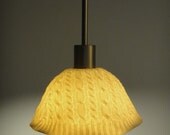 Porcelain and brushed nickel Cable knit Pendant swag lamp- made to order