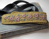Rustic Country Headband - Hand Embroidered Felt