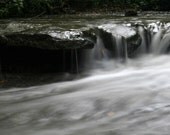 Waterfall photograph, wall art, black, white -- "Silver Waterfall", an 8x16-inch fine art photograph