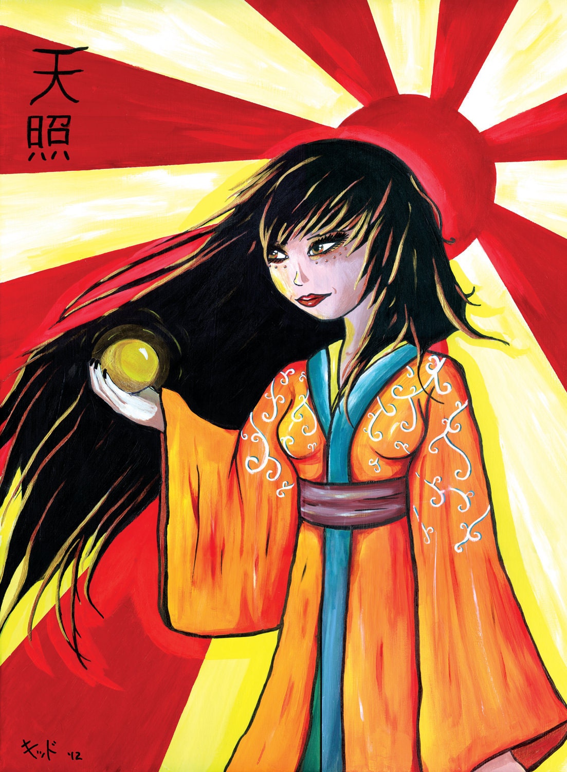18" x 24" Poster- "Amaterasu" (LARGE print of Original Painting)