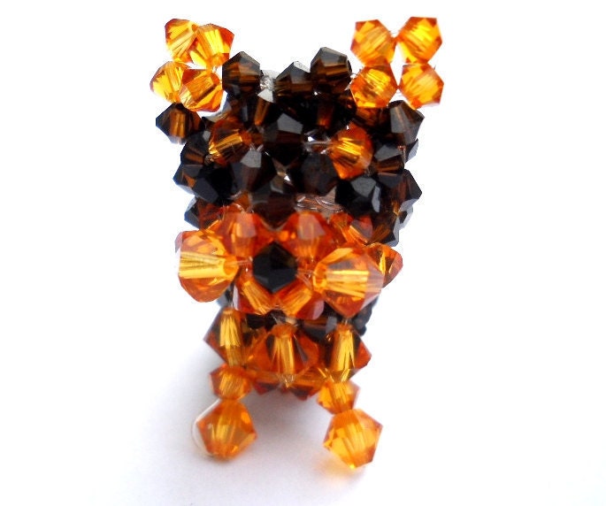 Yorkie Miniature Figurine Swarovski Crystals