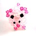 Pink Pig Miniature Figurine In Swarovski Crystals