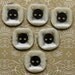 Large Two Tone Buttons (6) Black and Iridescent B115
