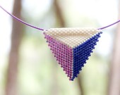 Mystic arrow.  Geometric pendant/ necklace Neon Color block seed bead jewelry triangle shapes