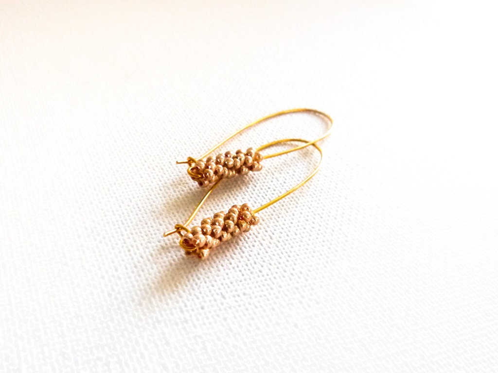 Ears of golden wheat Chic long earrings minimalist fashion  jewelry. Prom party