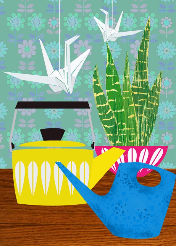 Still life with paper cranes-limited edition art print