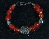 Fiery Glass Bead Bracelet
