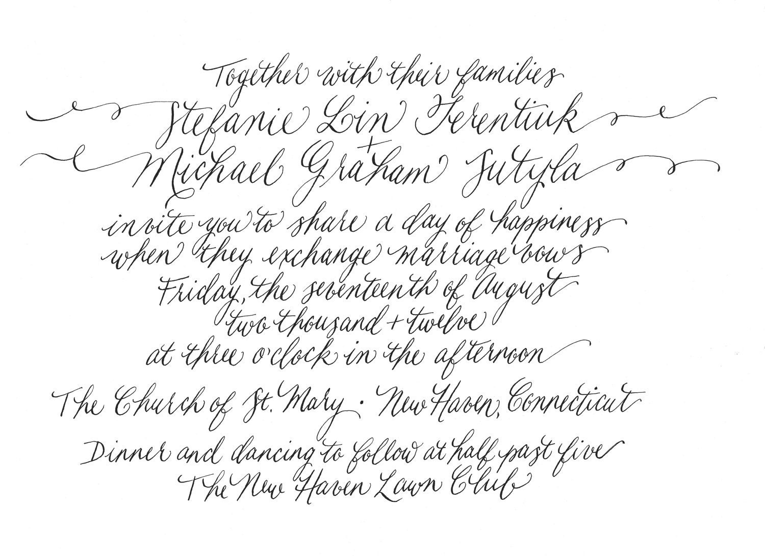Wedding Invitation Calligraphy--Sophie font