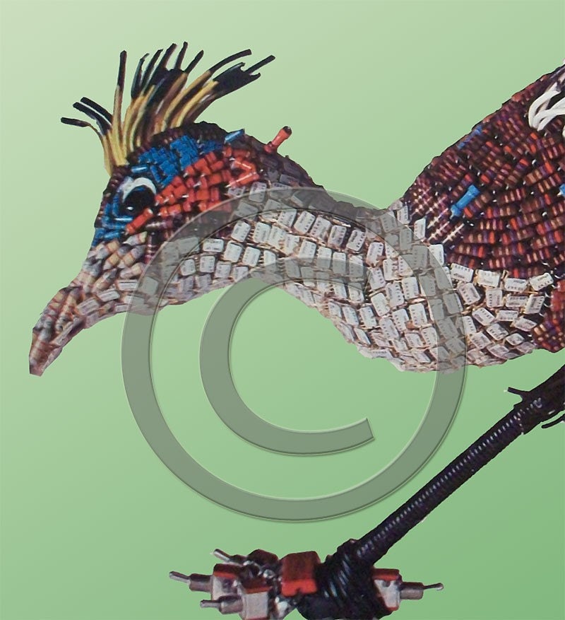 For the Hard Worker, You are a Roadrunner, Beep-Beep, Fashioned from Computer Parts. Signed Photo Print.