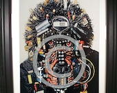 Artistic Ape Fashioned from Computer Parts, Vintage Computer Advertising Art.