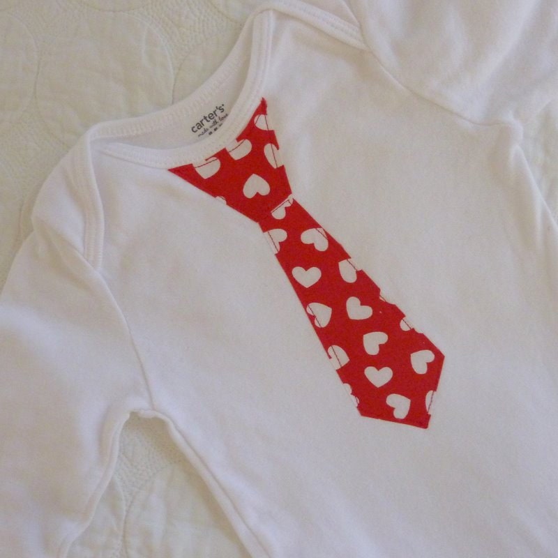 Red Heart Valentines Day Tie Shirt / Onesie