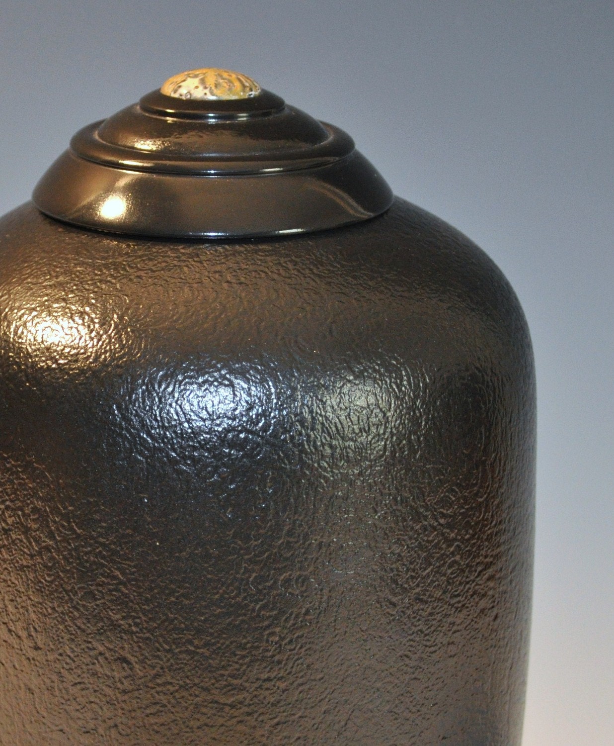 Woodturned Live oak textured lidded vessel
