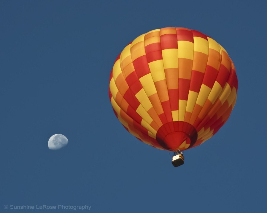 Fly Me To The Moon 8x10 Metallic Fine Art Hot Air Balloon Photograph - SunshineLaRosePhotos