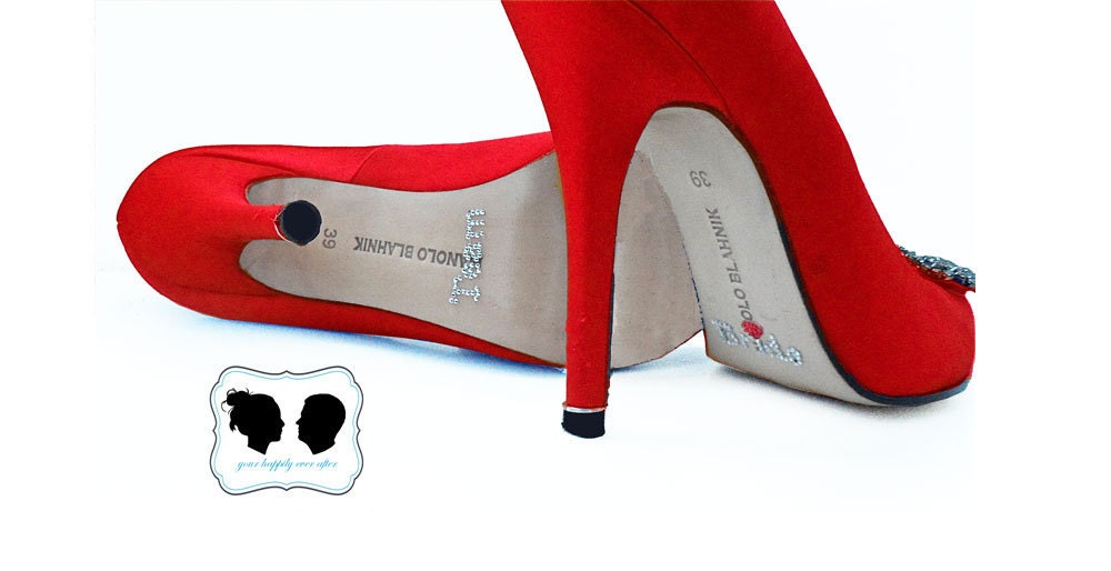 BRIDAL PARTY Shoe Sticker with Crystal Red Heart- Saying Team BRIDE. Perfect for Bachelorette Party, Shower, Wedding, etc