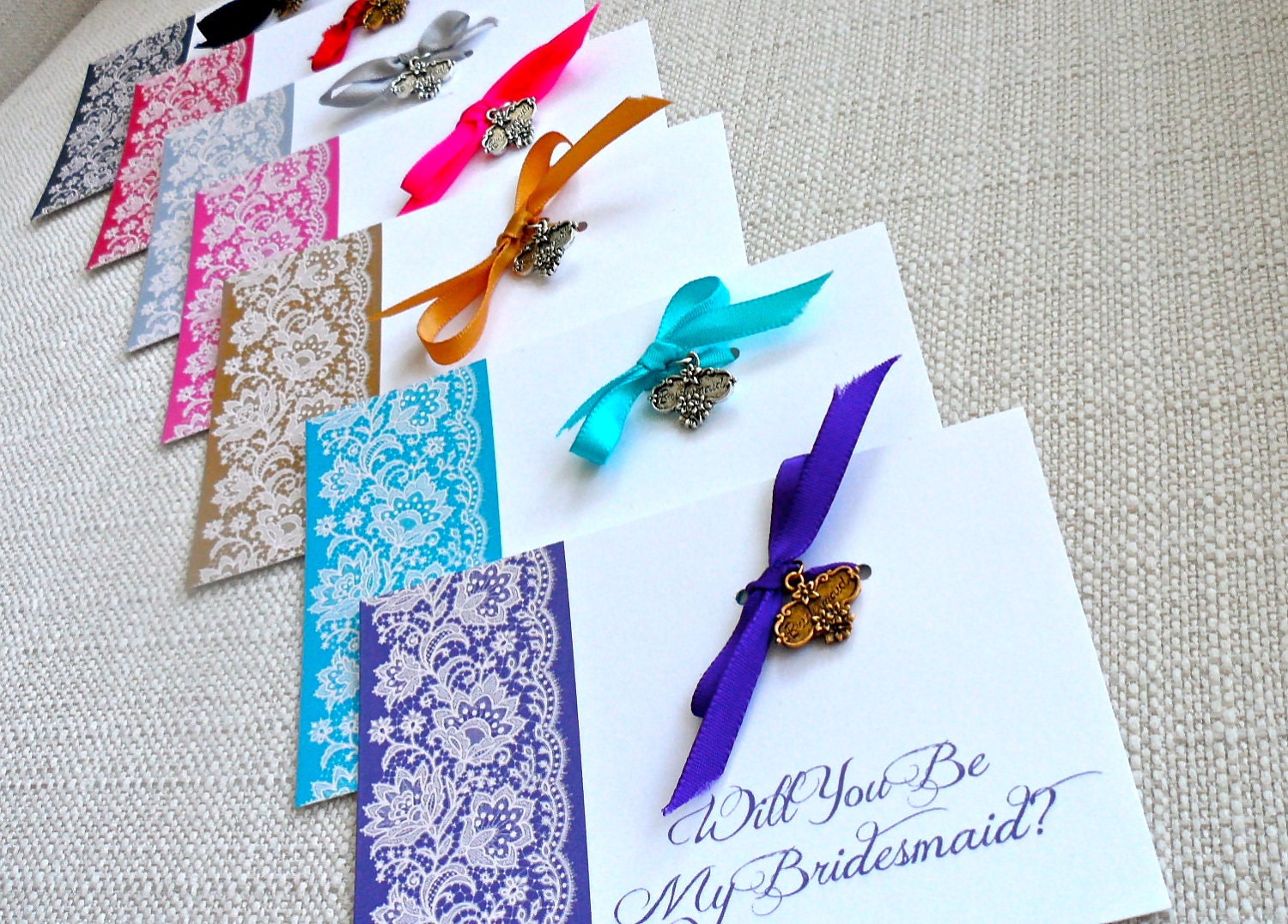 Personalized Wedding Party Invitations, Will You Be My Bridesmaid Charm Wedding Card