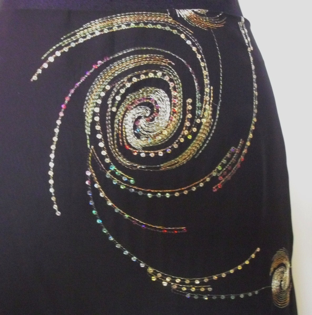 Black Hurricane Sequin Skirt - Ready to Ship