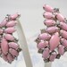 Reserved for Jennifer Starling - 1960s Delicate Shell Pink Ear Climber Silvertone Clip On Earrings...