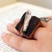 Wooden quartz crystal ring/eco fashion/one of a kind ring/wooden jewelry/boho chic