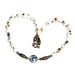 HOLDING for L's hubby - beaded necklace-decorative blue flat round shell- white brown Shiva eye disc- dark blue hammer shell Heische