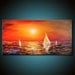 MADE TO ORDER Original Nautical Painting 48x24 Canvas Acrylic Sail Boats Sunset Beach Abstract Fine Art by Federico Farias