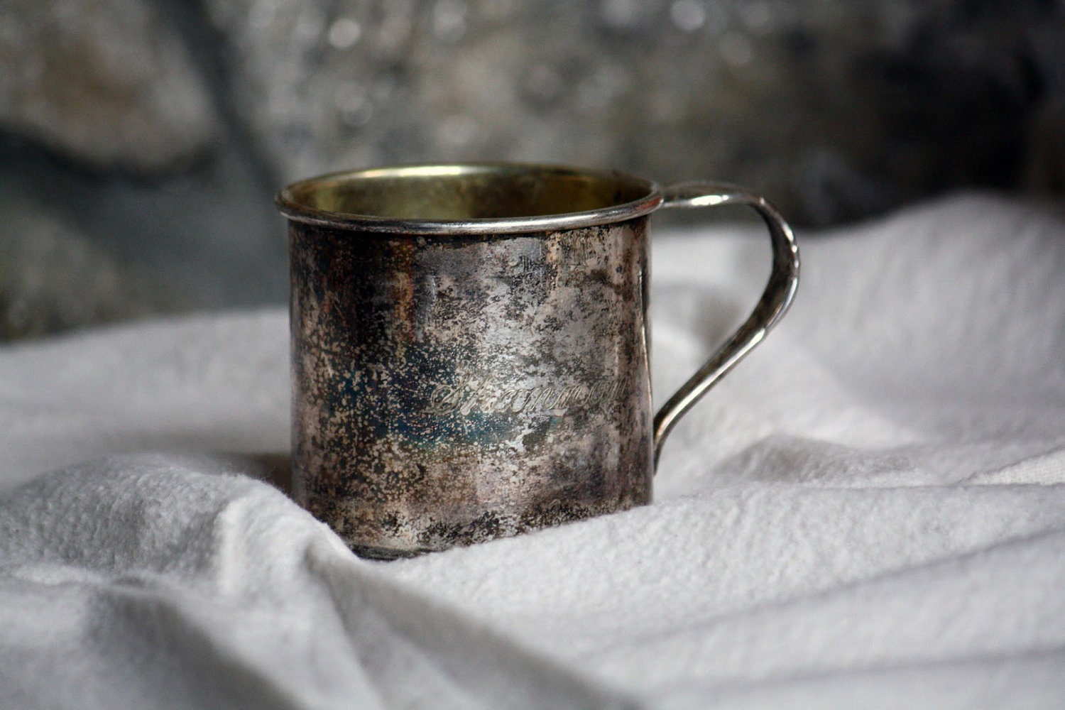 by cup Baby oneida Silverplate OneDecember baby Cup with  Vintage Engraved vintage Oneida