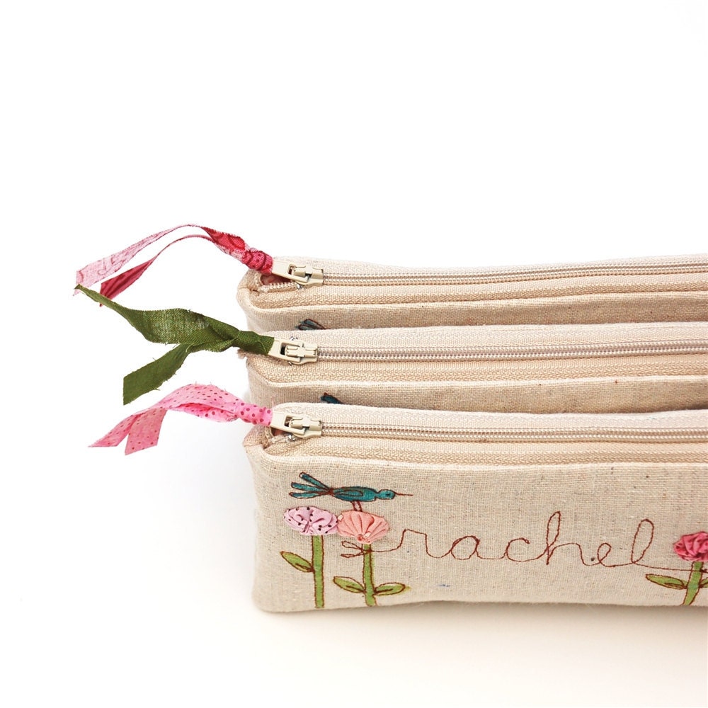 personalized bridesmaid gifts, 3 bridal party clutches, floral purses, MADE TO ORDER by mamableudesigns on etsy