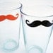Moustache Pint Glasses - Variety of Colors and Styles (set of 2)