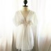 Dreamy White Kimono Grecian Dress Romantic Pale Chantilly Pure Linen Soft Rustic Peaceful Misty Chiffon Lace Hem 2way Dress