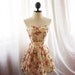 Medieval Quaint Brocade Antique French Cream Scarlet Floral Sweetheart Marie Antoinette Alice in Wonderland Goddess Jane Austen Dress